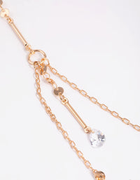 Gold Cubic Zirconia Body Chain - link has visual effect only