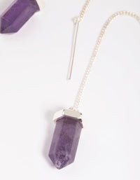Purple Amethyst Shard Thread Through Earrings - link has visual effect only
