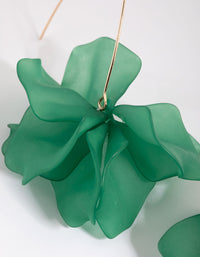 Green Frosted Flower Drop Earrings - link has visual effect only