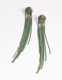 Green Waterfall Chain Drop Earrings - link has visual effect only
