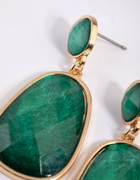 Green Stone Drop Earrings - link has visual effect only