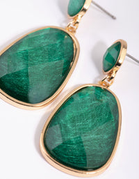 Green Stone Drop Earrings - link has visual effect only