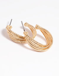 Gold Criss Cross Hoop Earrings - link has visual effect only