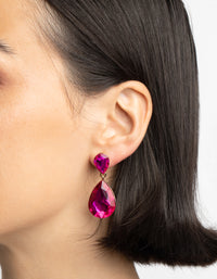 Fuchsia Teardrop Earrings - link has visual effect only