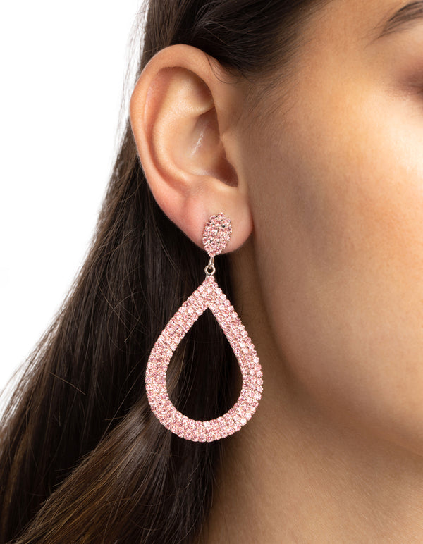Pink Teardrop Earrings