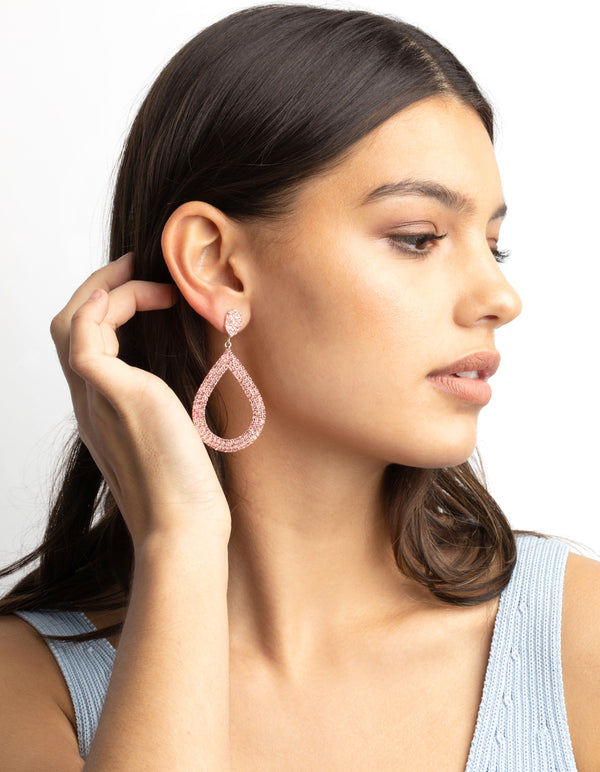 Pink Teardrop Earrings