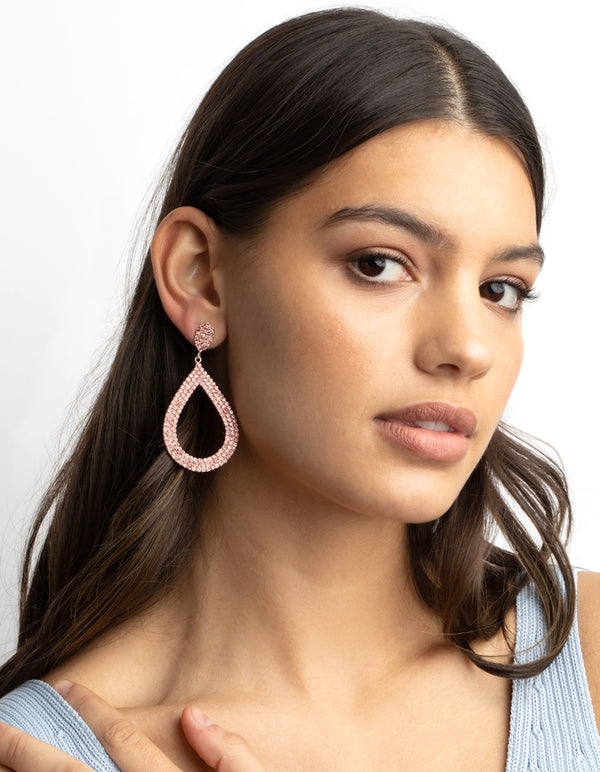 Pink Teardrop Earrings