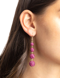 Fuchsia Ball Drop Earrings - link has visual effect only