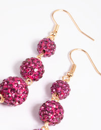 Fuchsia Ball Drop Earrings - link has visual effect only