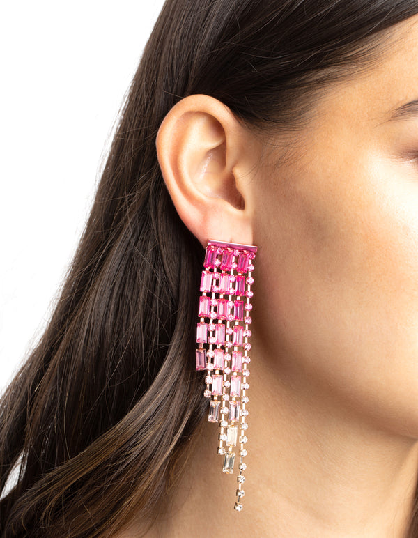 Fuchsia Chunky Drop Earrings