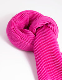 Pink Pleated Satin Bandana Hair Scarf - link has visual effect only