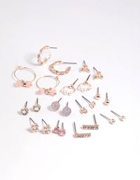 Rose Gold Bee & Diamante Stud Earring 12-Pack - link has visual effect only