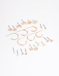 Gold Celestial Heart Stud Earring 12-Pack - link has visual effect only