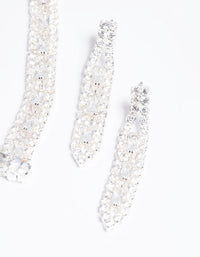 Silver Cubic Zirconia Statement Necklace & Earrings Set - link has visual effect only