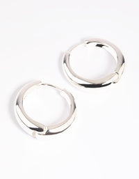 Silver Large Huggie Hoop Earrings - link has visual effect only