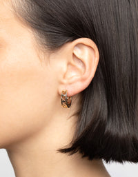 Gold Butterfly Huggie Hoop Earrings - link has visual effect only