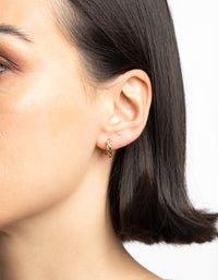 Gold Wave Huggie Hoop Earrings - link has visual effect only