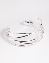 Silver Cross Over Cuff Bracelet - link has visual effect only