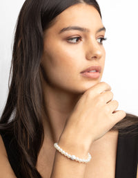 Silver Pearl Stretch Bracelet - link has visual effect only
