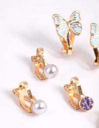 Kids Pretty Bow Clip On Earring 5-Pack - link has visual effect only