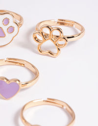 Kids Purple Cat Paw Ring 6-Pack - link has visual effect only