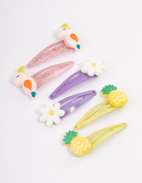 Kids Colourful Tropicana Snap Clips