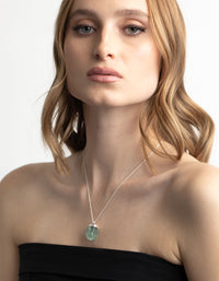 Silver Plated Green Fluorite Necklace - link has visual effect only