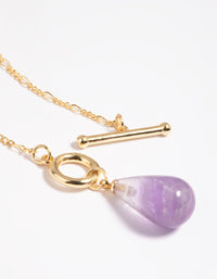 Gold Plated Amethyst Fob Necklace - link has visual effect only