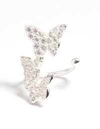 Sterling Silver Cubic Zirconia Butterfly Ear Cuff - link has visual effect only