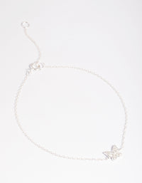 Sterling Silver Cubic Zirconia Butterfly Chain Bracelet - link has visual effect only