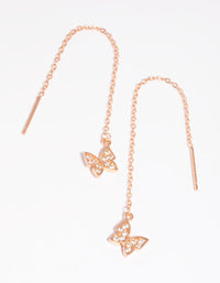 Rose Gold Plated Sterling SIlver Butterfly Drop Earrings - link has visual effect only