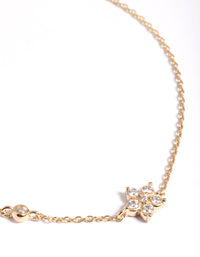 Gold Plated Sterling Silver Cubic Zirconia Flower Bracelet - link has visual effect only