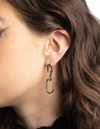Gold Plated Diamante Drop Earrings - link has visual effect only