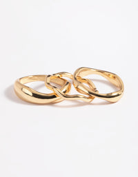 Gold Plated Molten Band Ring Pack - link has visual effect only
