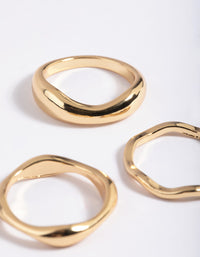 Gold Plated Molten Band Ring Pack - link has visual effect only