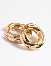 Gold Plated Brass Chubby Hoop Earrings - link has visual effect only