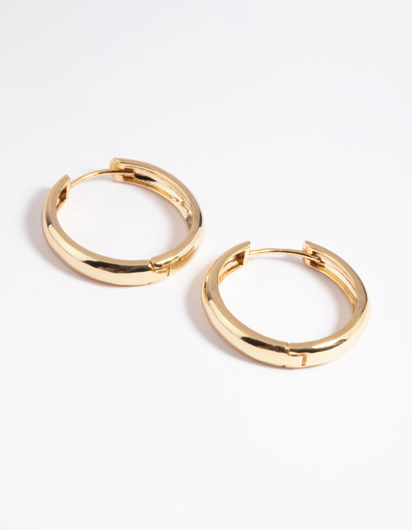 Gold Plated Hinge Hoop Earrings