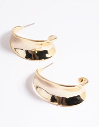 Gold Plated Brass Concave Hoop Earrings - link has visual effect only