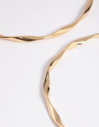 Gold Plated Flat Hoop Earrings - link has visual effect only