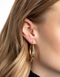 Gold Plated Brass Creole Hoop Earrings - link has visual effect only