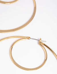 Gold Plated Double Hoop Earrings - link has visual effect only