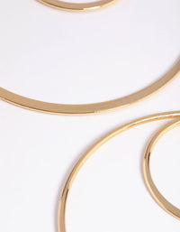 Gold Plated Double Hoop Earrings - link has visual effect only