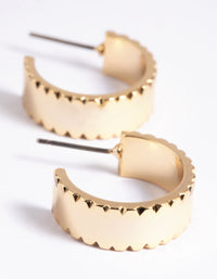 Gold Plated Textured Hoop Earrings - link has visual effect only