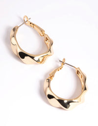 Gold Plated Twisted Hoop Earrings - link has visual effect only