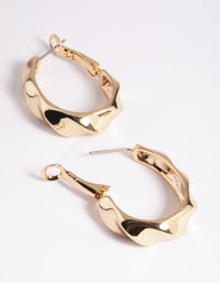 Gold Plated Twisted Hoop Earrings - link has visual effect only