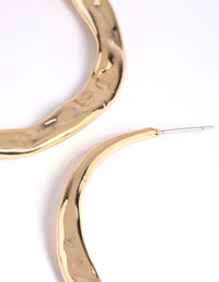 Gold Plated Molten Hoop Earrings - link has visual effect only