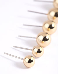 Gold Plated Brass Ascending Ball Stud Earrings - link has visual effect only