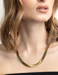 Gold Plated Wide Snake Chain Necklace - link has visual effect only