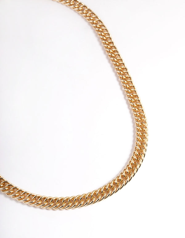 Gold Plated Brass Chunky Snake Chain Necklace