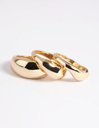 Gold Plated Dome Ring Stack Pack - link has visual effect only
